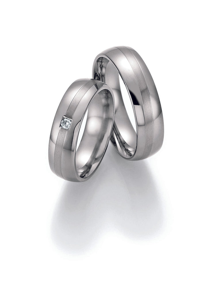 Trauringe Titan mit Diamant ink. Garantie und Gravur 77-20110