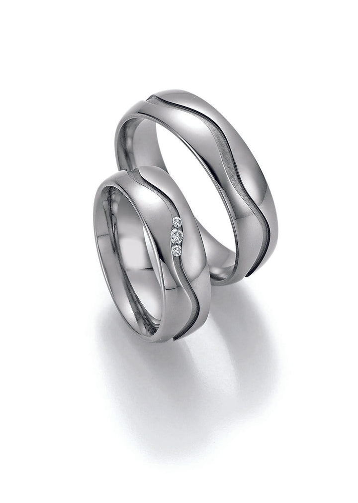 Trauringe Titan mit Diamant ink. Garantie und Gravur 77-20090