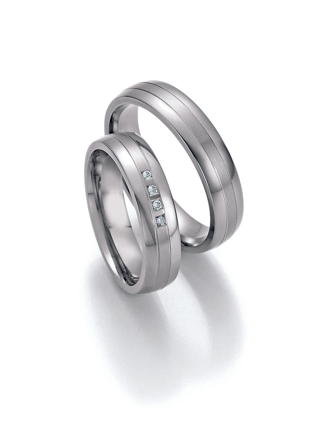 Trauringe Titan mit Diamant ink. Garantie und Gravur 77-20070