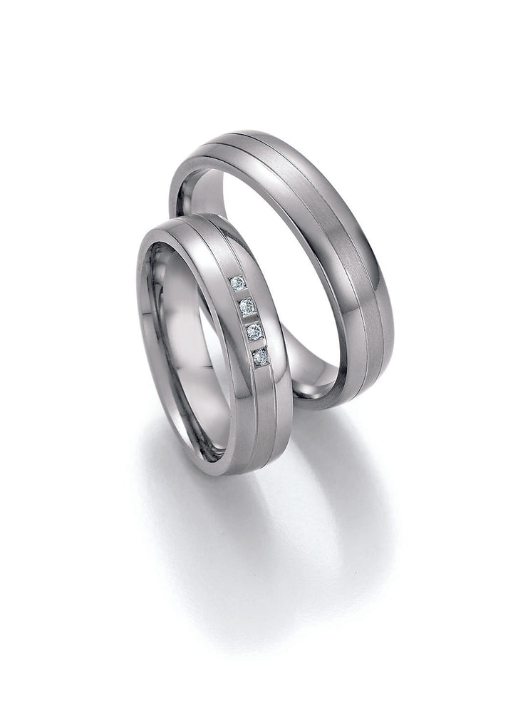 Trauringe Titan mit Diamant ink. Garantie und Gravur 77-20070