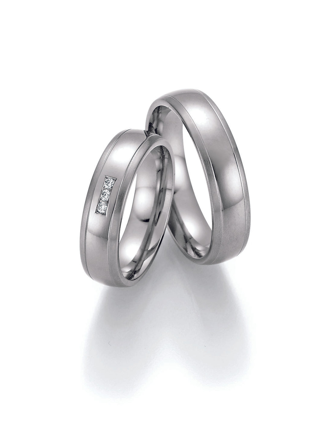 Eheringe Titan mit Diamant ink. Garantie und Gravur 77-20050