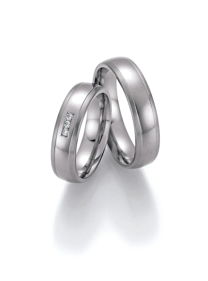 Eheringe Titan mit Diamant ink. Garantie und Gravur 77-20050