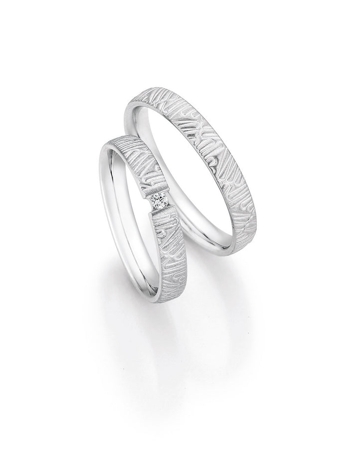 Verlobungsringe, Ehe- Partnerringe aus 925 Silber mit Diamant ink.  Gravur | CR55-33070
