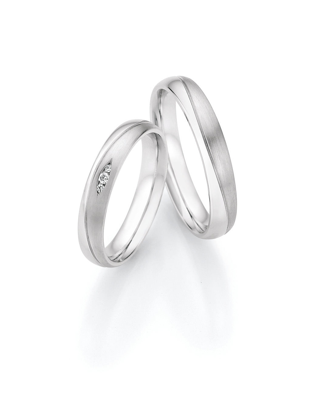 Verlobungsringe, Ehe- Partnerringe aus 925 Silber mit Diamant mit  Gravur | CR55-33130