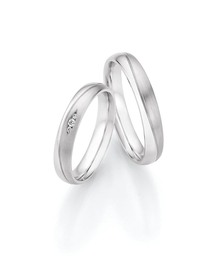 Verlobungsringe, Ehe- Partnerringe aus 925 Silber mit Diamant mit  Gravur | CR55-33130
