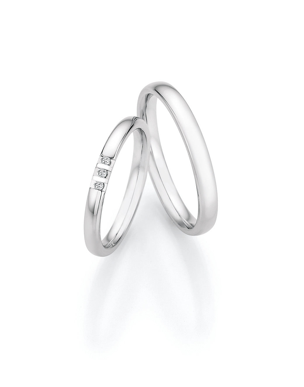 Verlobungsringe, Ehe- Partnerringe aus 925 Silber mit Diamant mit  Gravur | CR55-33170