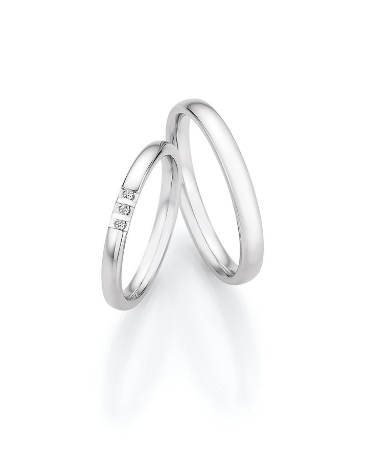 Verlobungsringe, Ehe- Partnerringe aus 925 Silber mit Diamant mit  Gravur | CR55-33170