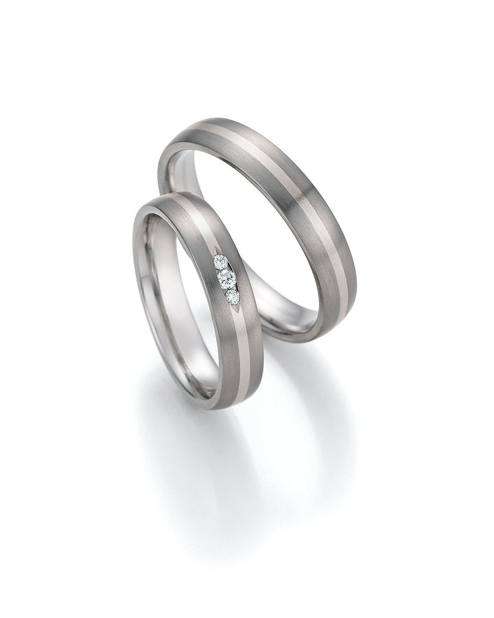 Eheringe Gold585 und Titan mit Diamant ink. Garantie und Gravur 78-10090