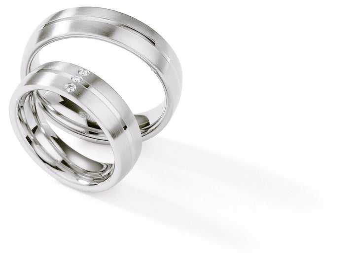 Hochzeitsringe Edelstahl mit Diamant ink. Garantie und Gravur 88-01250