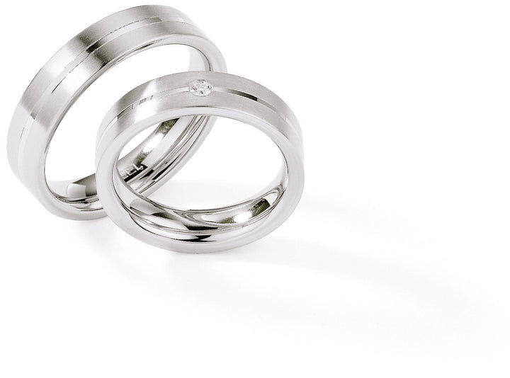 Eheringe Edelstahl mit Diamant ink. Garantie und Gravur 88-01280
