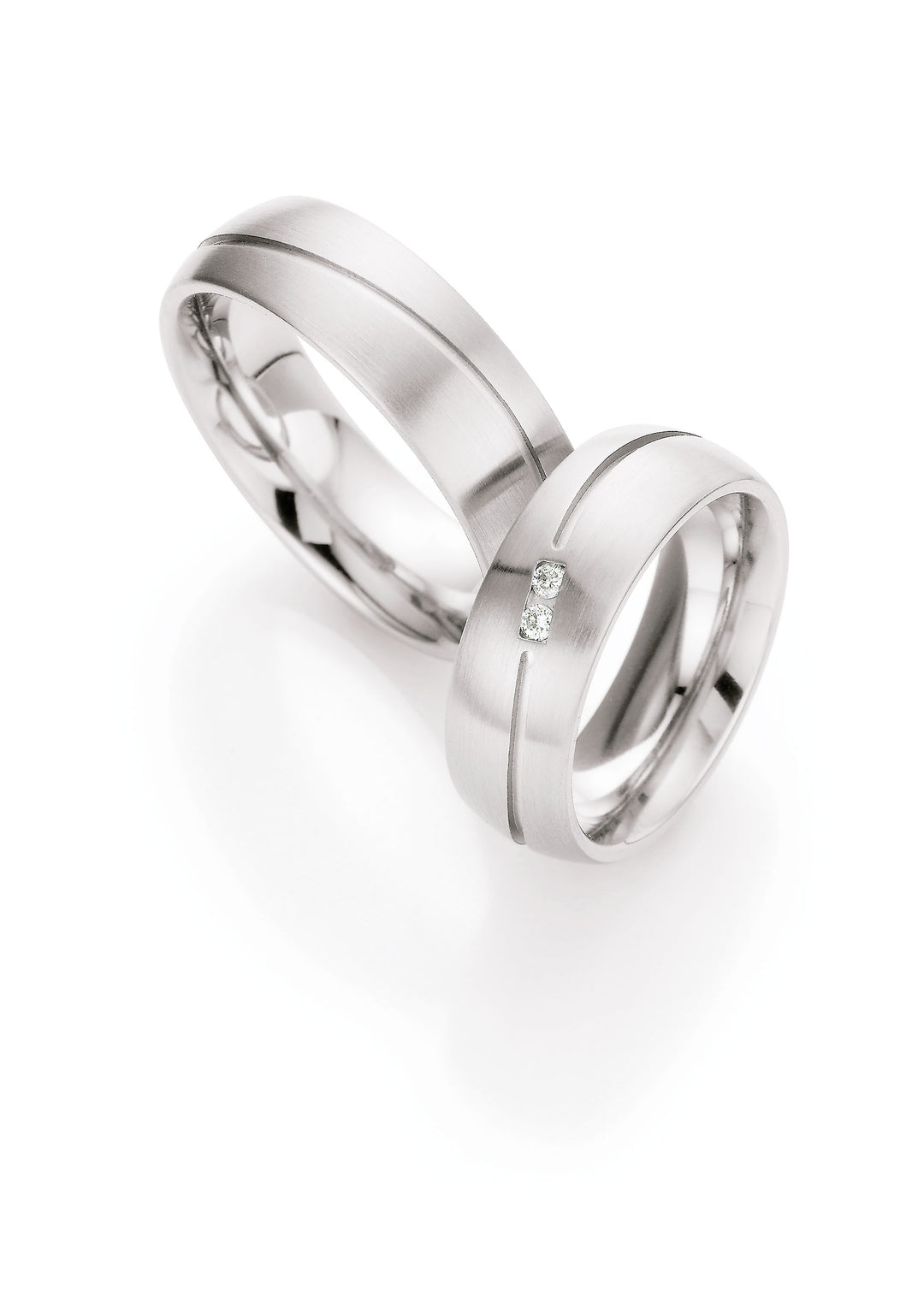 Eheringe Edelstahl mit Diamant ink. Garantie und Gravur 88-01610