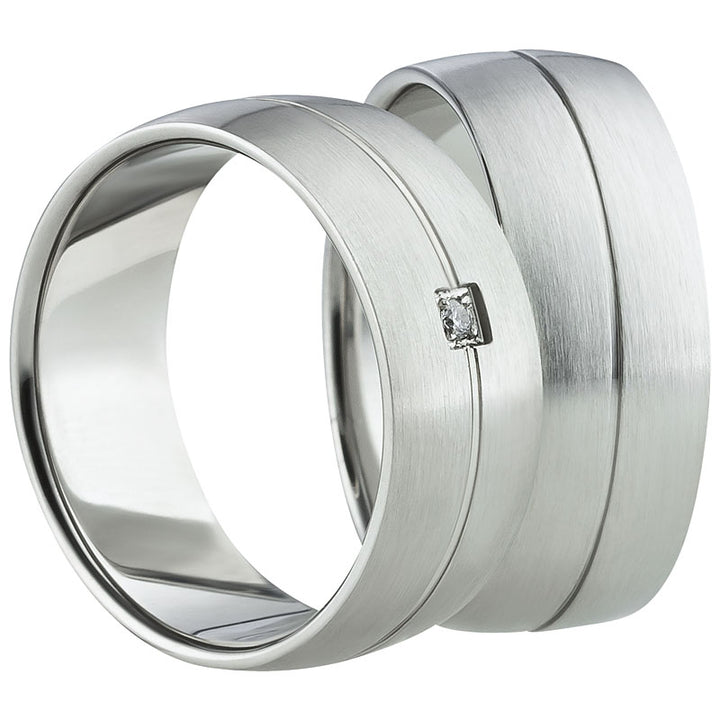 Freundschaftsringe aus Edelstahl mit Zirkonia ink.  Gravur | AB 1126