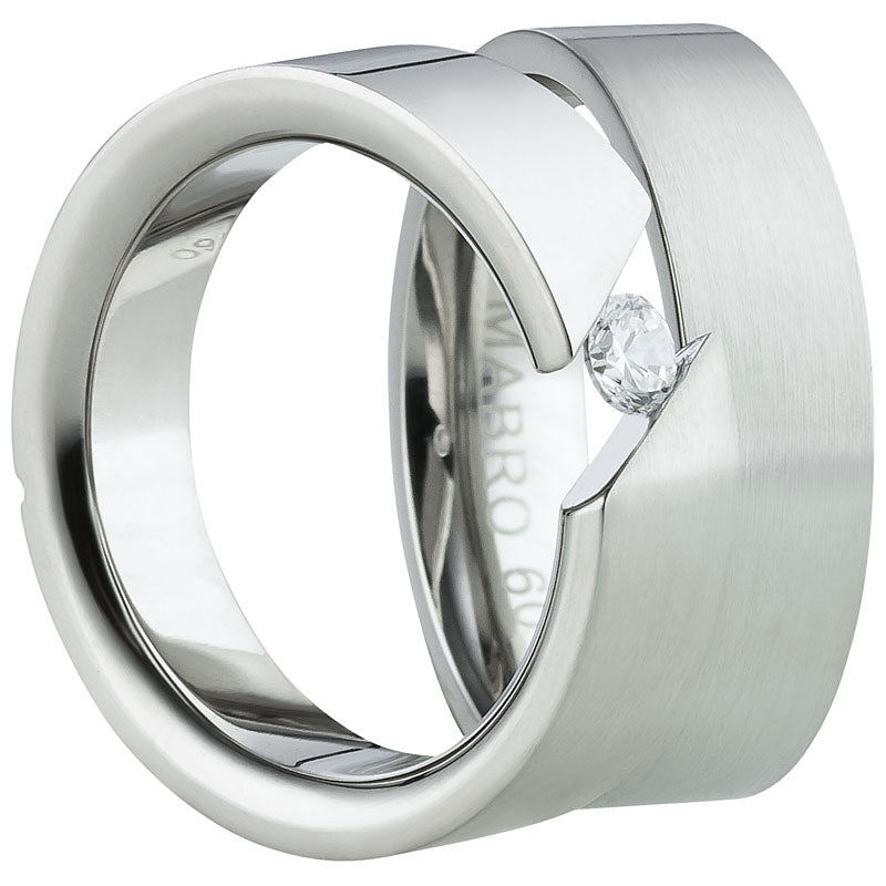 Partnerringe aus Edelstahl mit Zirkonia ink.  Gravur | AB 1482