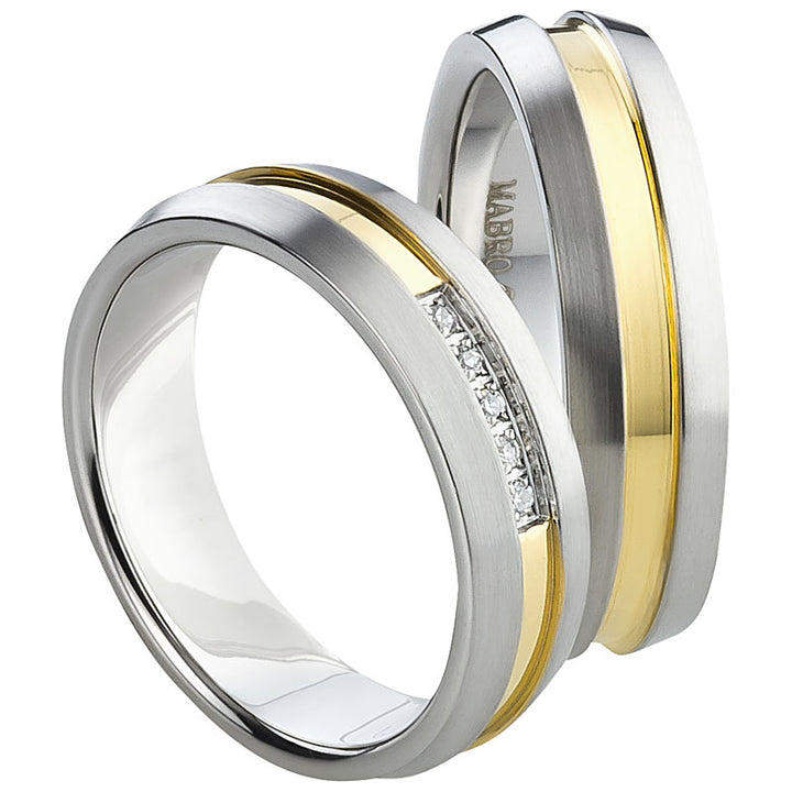 Partnerringe aus Edelstahl mit Zirkonia ink.  Gravur | AB 1558