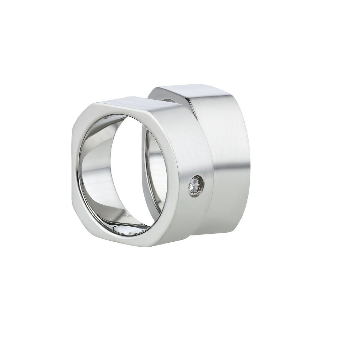 Angebot Restposten Partnerringe aus Edelstahl mit Zirkonia ink.  Gravur | AB 172