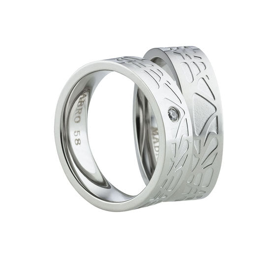 Angebot Ehe -Partnerringe aus Edelstahl mit Zirkonia ink.  Gravur | AB 2014