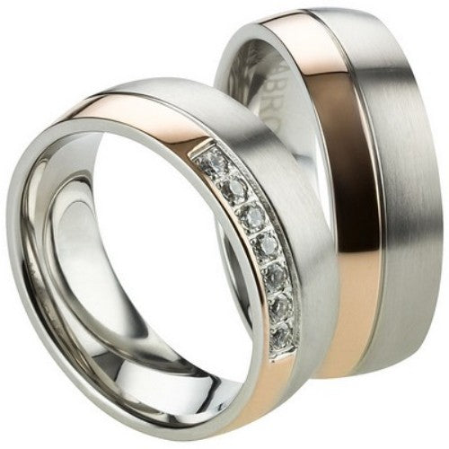 Freundschaftsringe aus Edelstahl mit Zirkonia ink.  Gravur | AB 2438