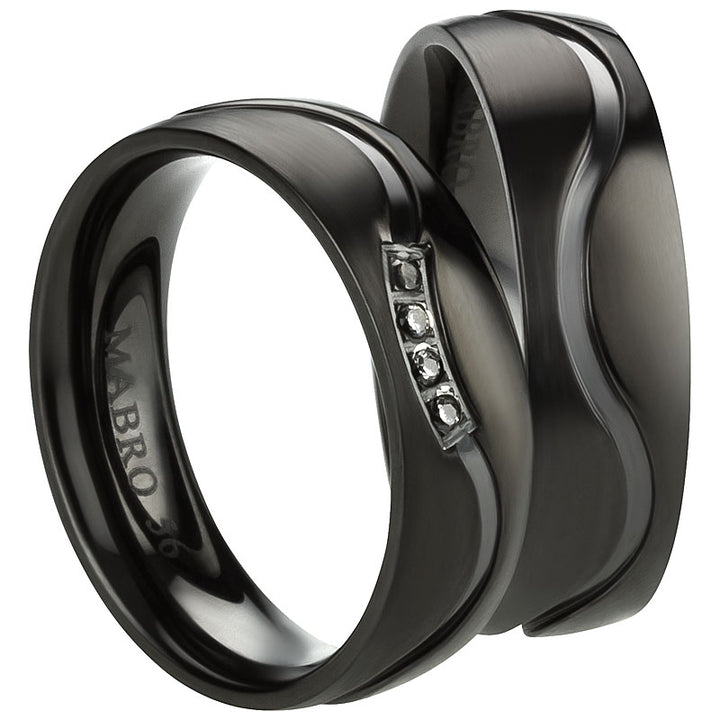 Freundschaftsringe aus Edelstahl mit Zirkonia ink.  Gravur | AB 3112