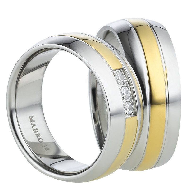 Angebot Partnerringe aus Edelstahl mit Zirkonia ink.  Gravur | AB 616