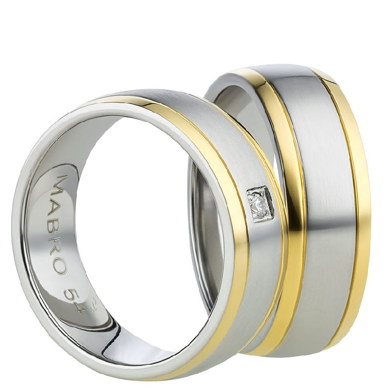 Angebot Freundschaftsringe aus Edelstahl mit Zirkonia ink.  Gravur | AB 618