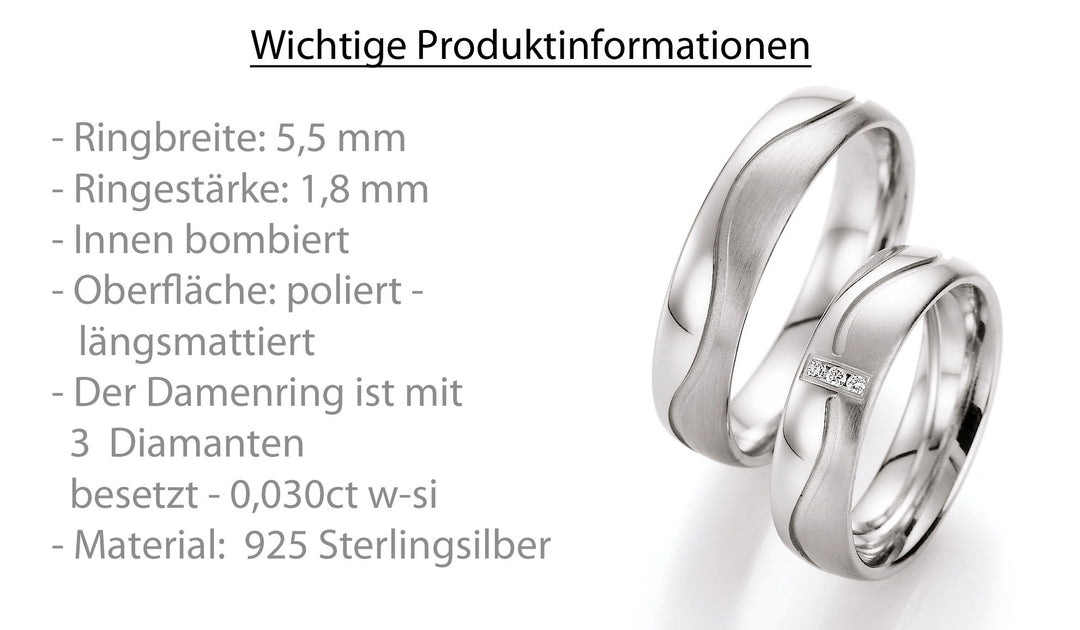 Ringe aus 925 Silber mit Diamant und  Gravur | CR55-10010