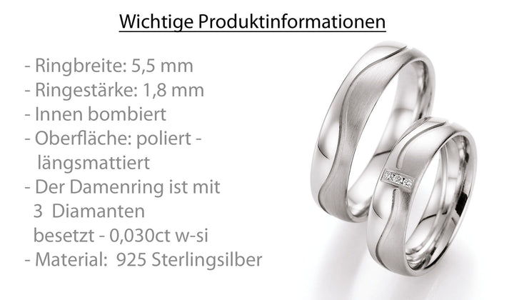 Ringe aus 925 Silber mit Diamant und  Gravur | CR55-10010