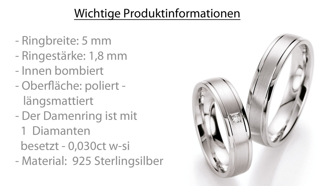 Ringe aus 925 Silber mit Diamant und  Gravur | CR55-10030