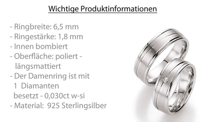 Ringe aus 925 Silber mit Diamant und  Gravur | CR55-10050