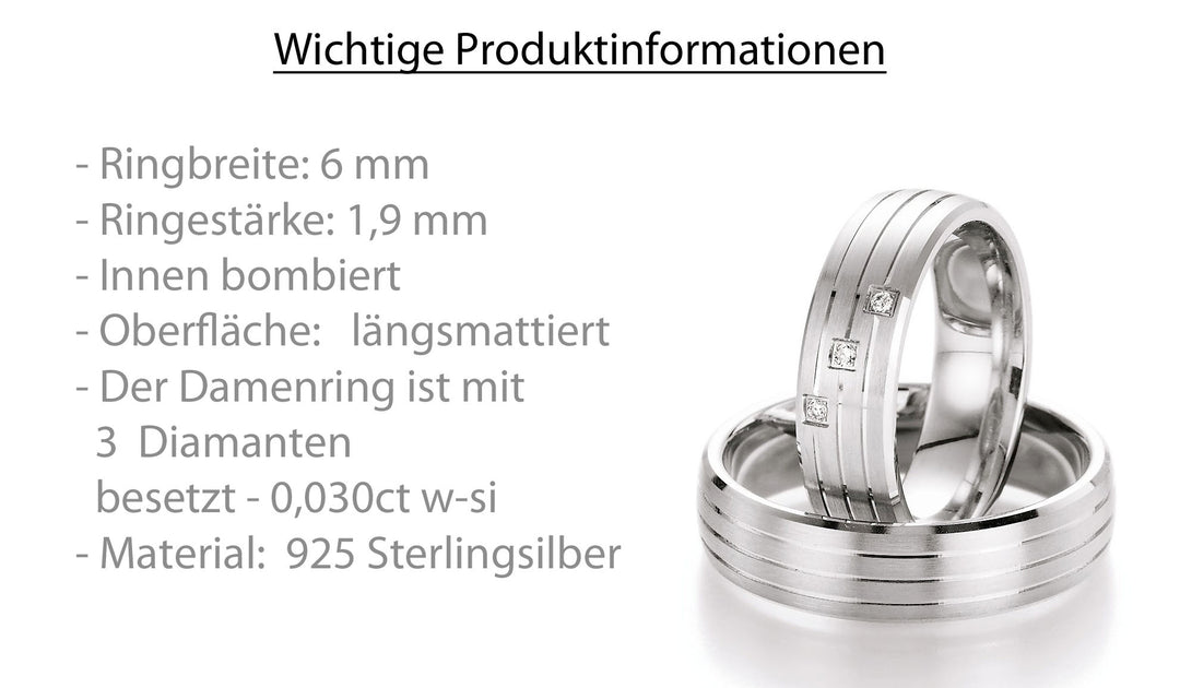 Ringe aus 925 Silber mit Diamant und  Gravur | CR55-10070