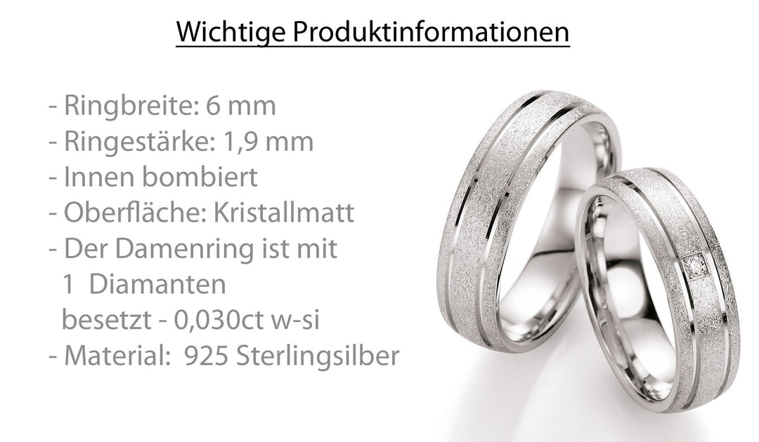 Ringe aus 925 Silber mit Diamant und  Gravur | CR55-10090