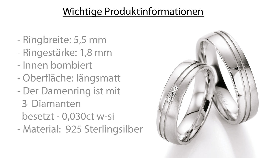 Ringe aus 925 Silber mit Diamant und  Gravur | CR55-10110