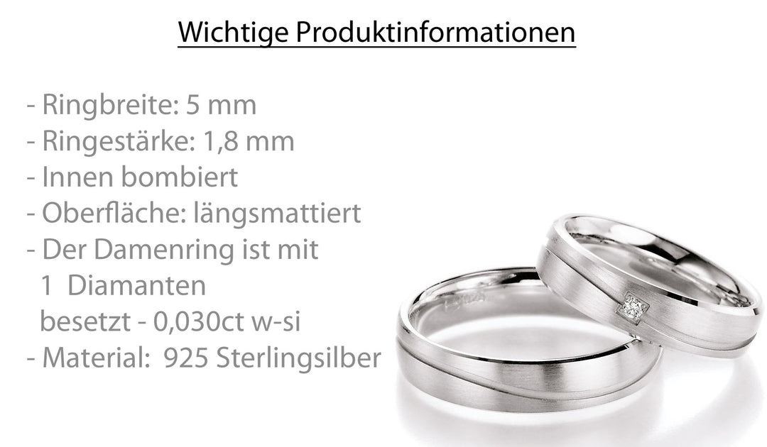 Ringe aus 925 Silber mit Diamant und  Gravur | CR55-10150