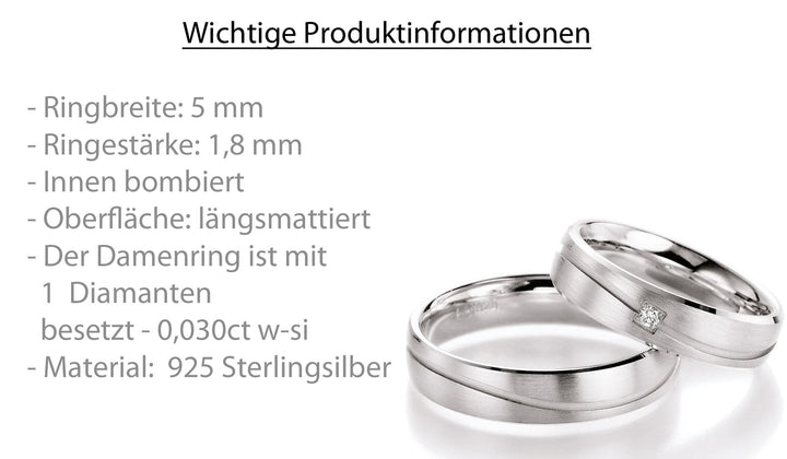 Ringe aus 925 Silber mit Diamant und  Gravur | CR55-10150