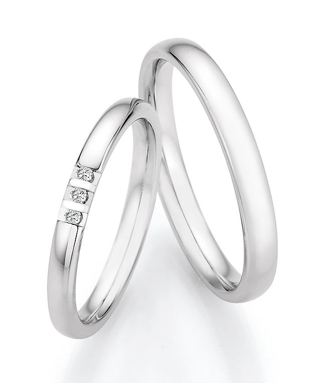 Verlobungsringe, Ehe- Partnerringe aus 925 Silber mit Diamant mit  Gravur | CR55-33170