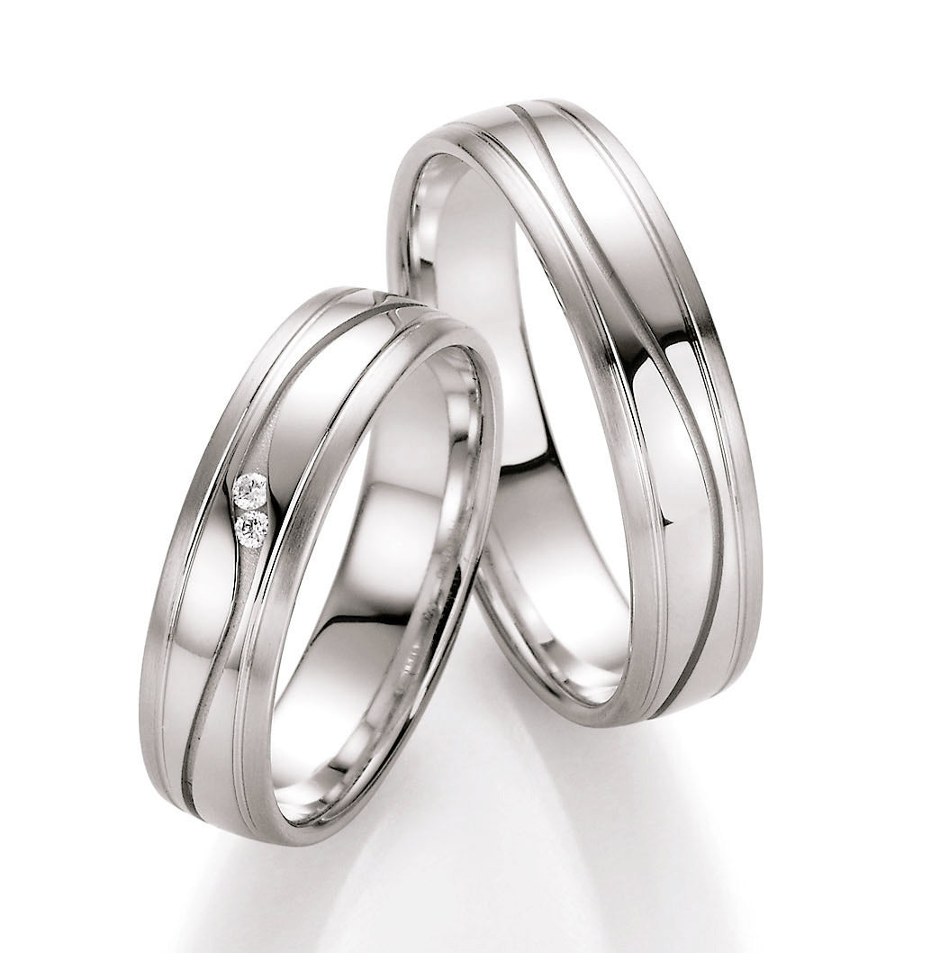 Trauring Gold Platin Palladium mit Diamant ink. Garantie und Gravur 66-10010