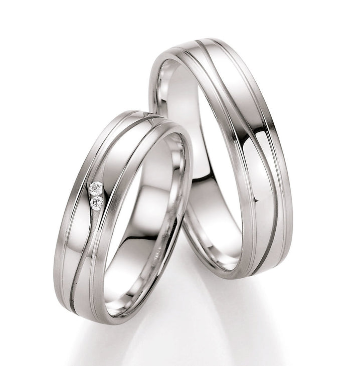 Trauring Gold Platin Palladium mit Diamant ink. Garantie und Gravur 66-10010