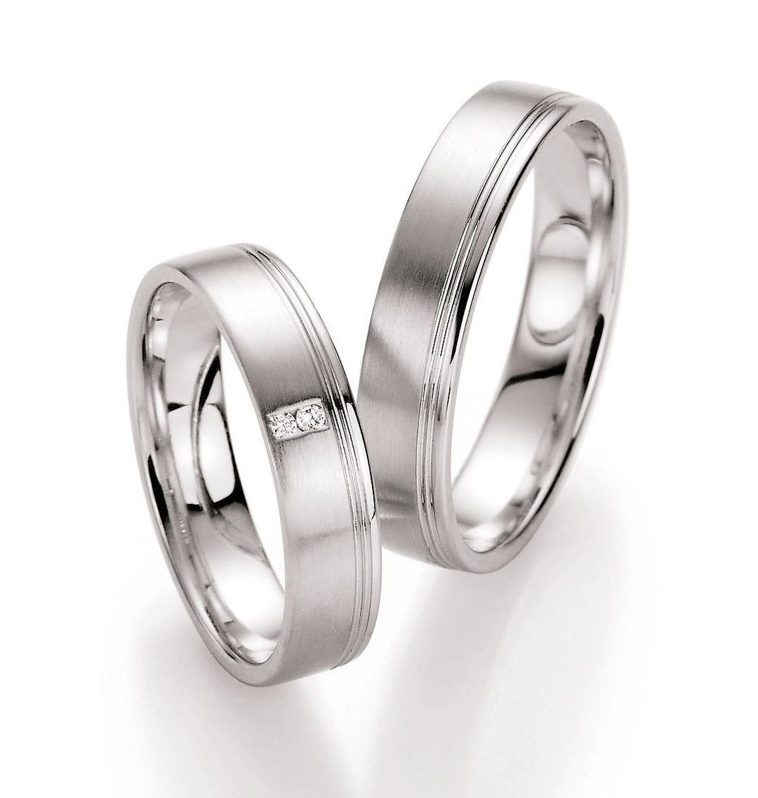 Trauring Gold Platin Palladium mit Diamant ink. Garantie und Gravur 66-10130