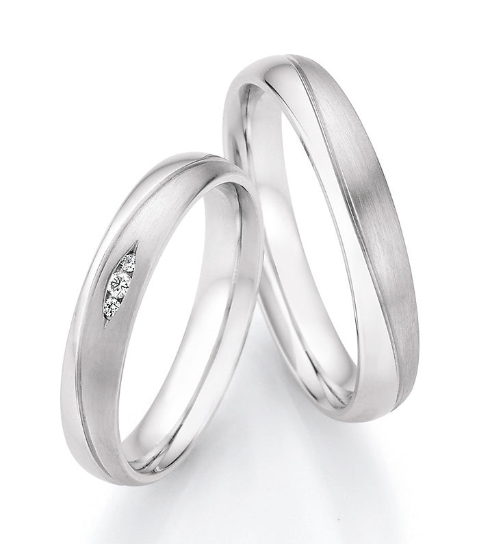 Verlobungsringe, Ehe- Partnerringe aus 925 Silber mit Diamant mit  Gravur | CR55-33130