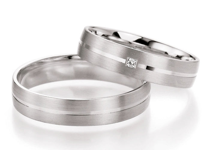 Trauring Gold Platin Palladium mit Diamant ink. Garantie und Gravur 66-10030