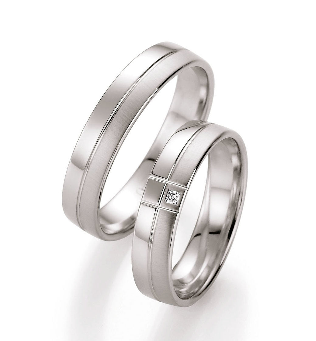 Trauring Gold Platin Palladium mit Diamant ink. Garantie und Gravur 66-10050