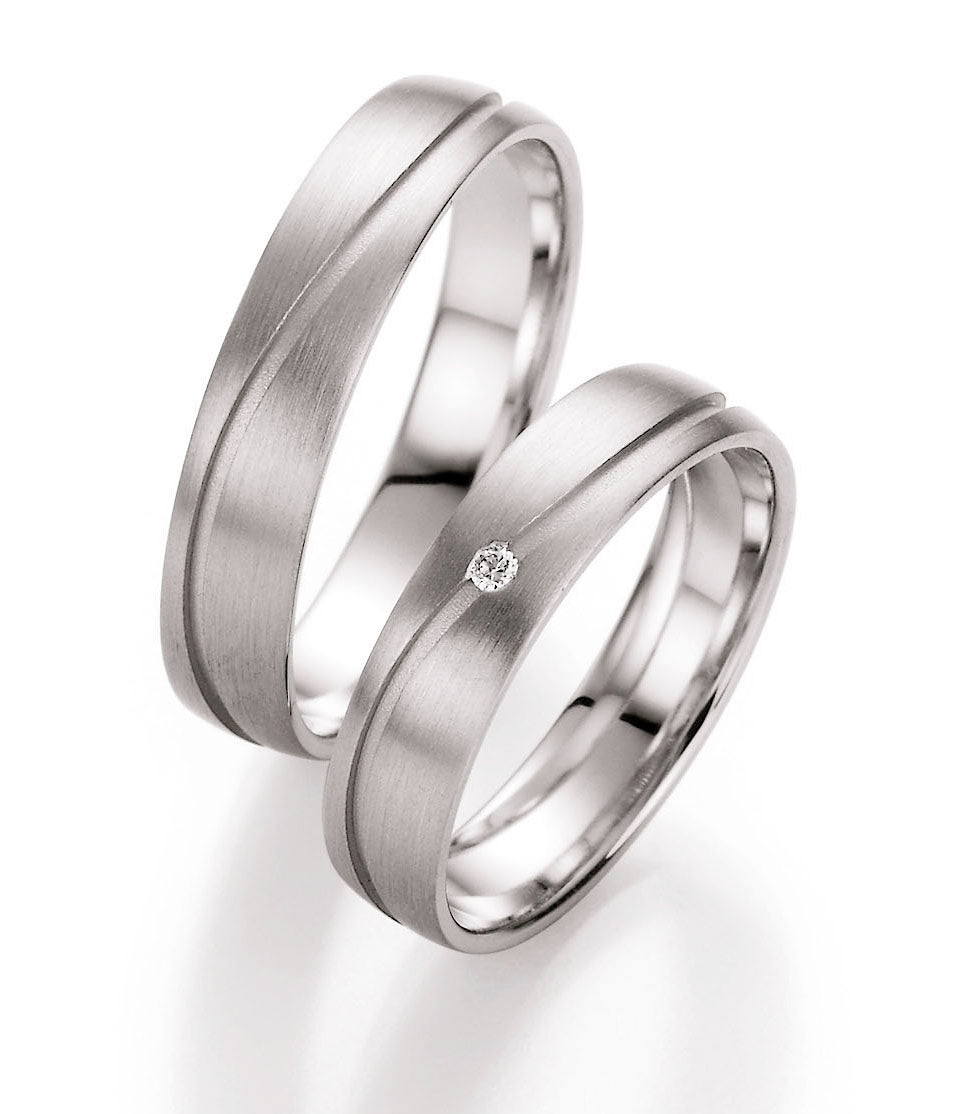 Trauring Gold Platin Palladium mit Diamant ink. Garantie und Gravur 66-10070