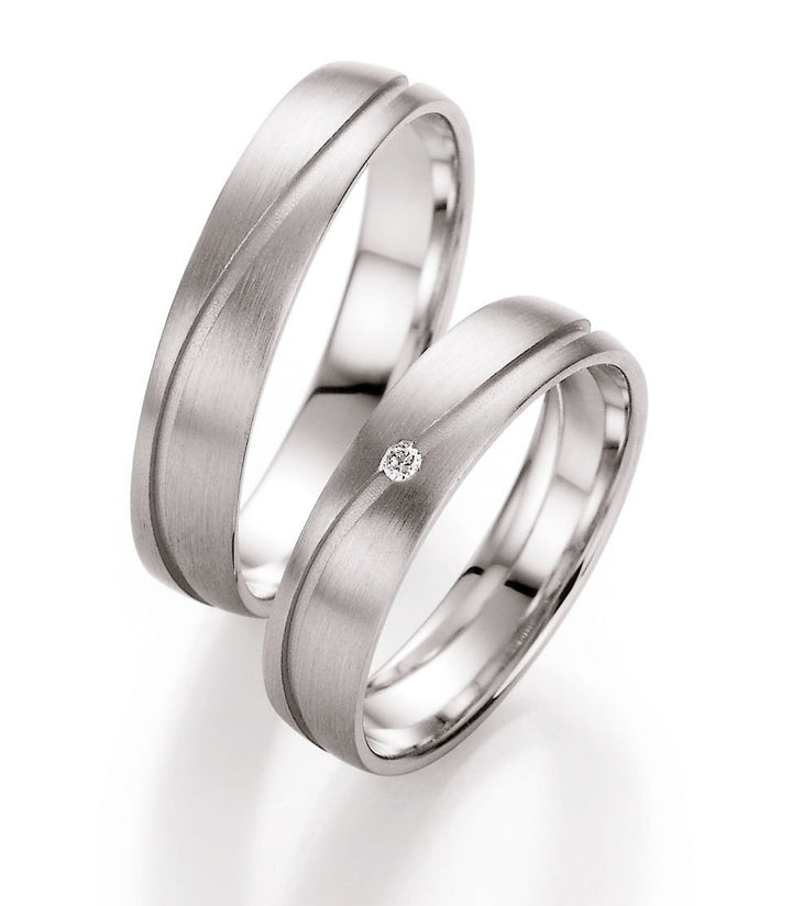 Trauring Gold Platin Palladium mit Diamant ink. Garantie und Gravur 66-10070