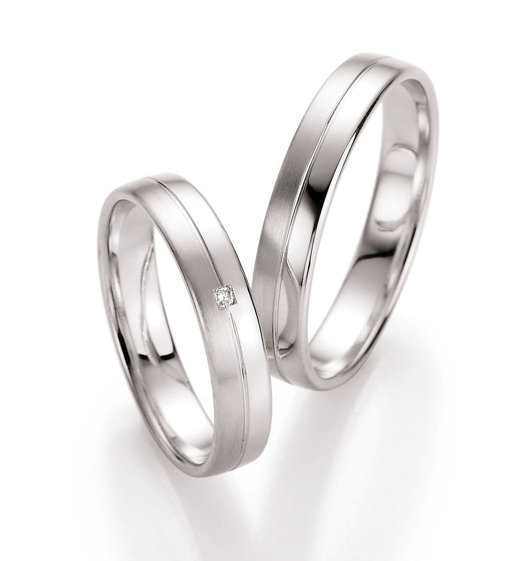 Trauring Gold Platin Palladium mit Diamant ink. Garantie und Gravur 66-10090