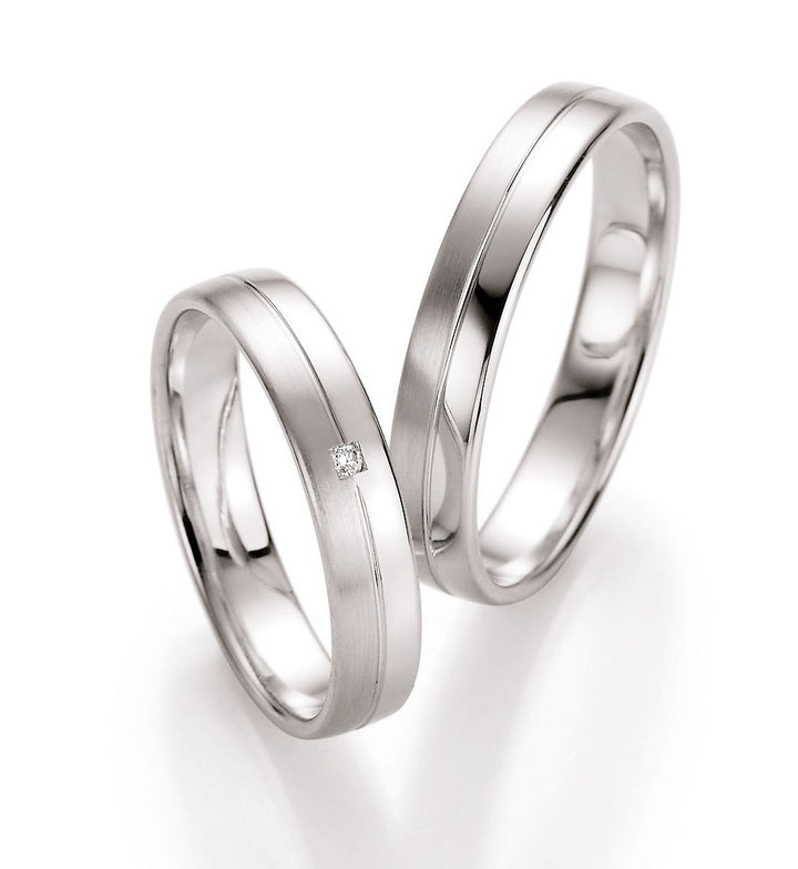 Trauring Gold Platin Palladium mit Diamant ink. Garantie und Gravur 66-10090