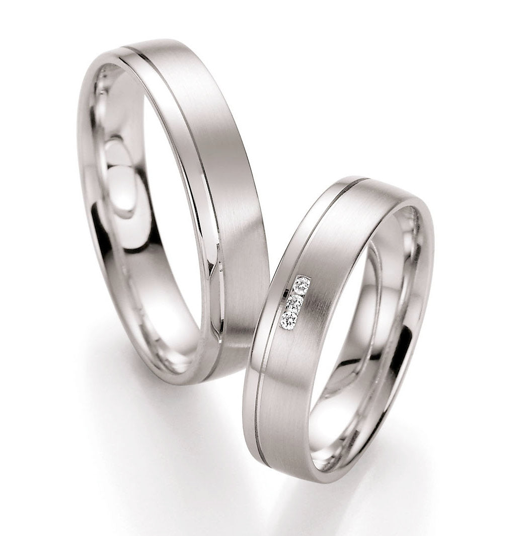 Trauring Gold Platin Palladium mit Diamant ink. Garantie und Gravur 66-10110