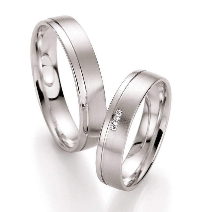 Trauring Gold Platin Palladium mit Diamant ink. Garantie und Gravur 66-10110