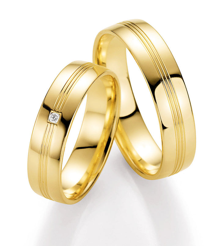 Trauring Gold Platin Palladium mit Diamant ink. Garantie und Gravur 66-10230