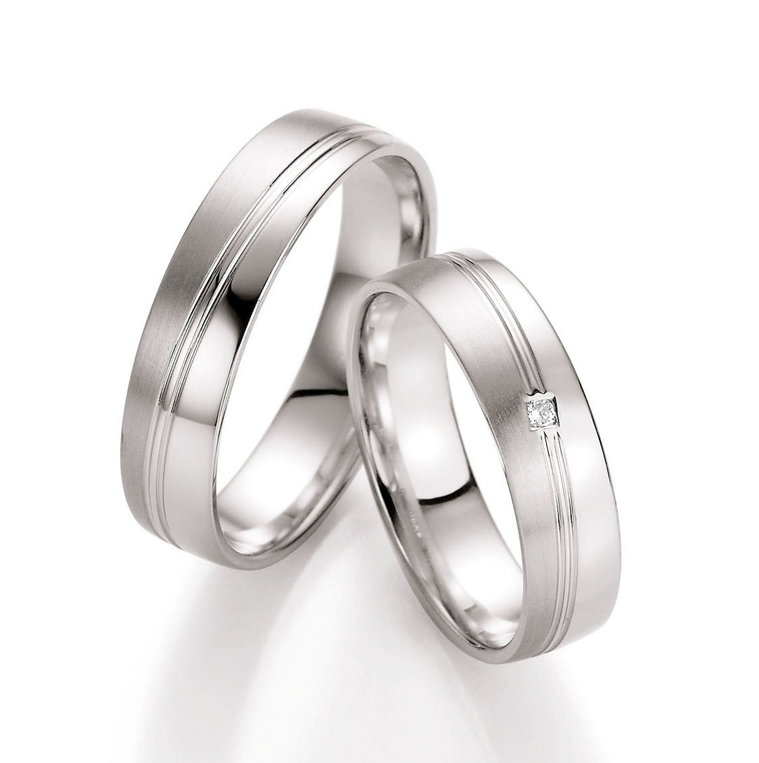 Trauring Gold Platin Palladium mit Diamant ink. Garantie und Gravur 66-10330