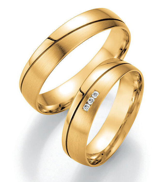 Trauring Gold  mit Diamant ink. Garantie und Gravur 66-30010