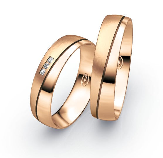 Trauring Gold  mit Diamant ink. Garantie und Gravur 66-30010